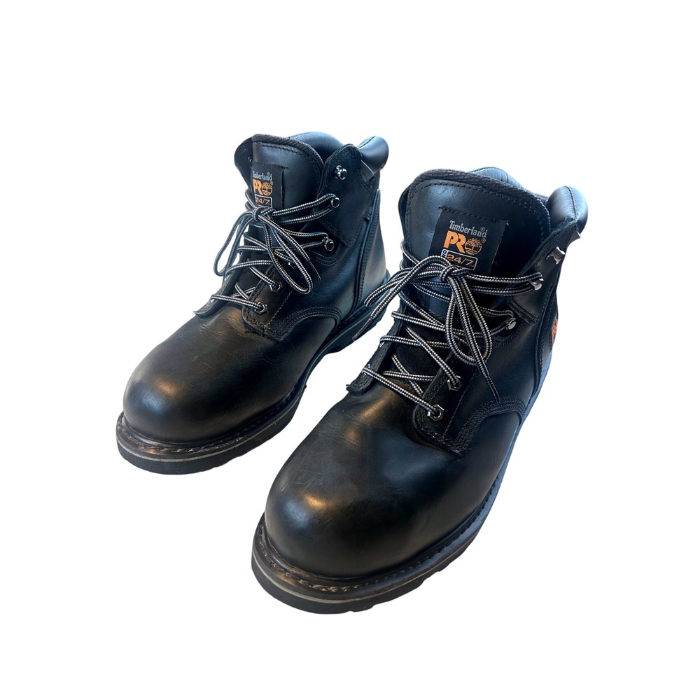 Timberland PRO 33032 Mens Black Leather Steel Toe Work Boots Size 13W